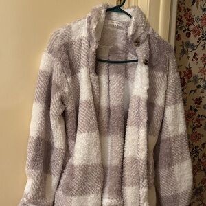 Eden & Olivia Lavender and White Teddy Jacket